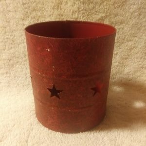 *Red Metal Star Cutouts Jar Candle Holder #7964 (NWT) 50% OFF SALE